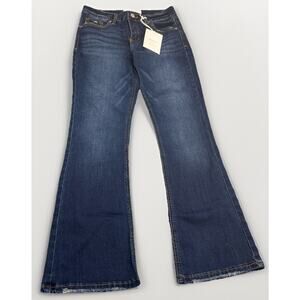 NWT KanCan Jeans Women's Sz 4 Dark Indigo Mid Rise Bootcut Stretch Denim